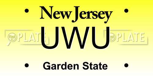 UWU New Jersey License Plate