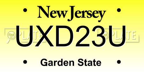UXD23U New Jersey License Plate