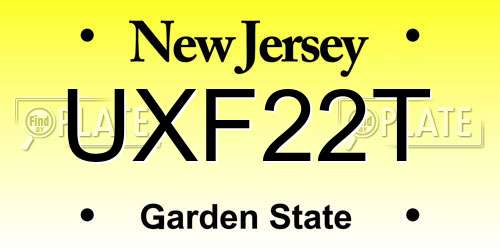 UXF22T New Jersey License Plate
