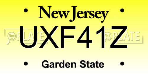 UXF41Z New Jersey License Plate