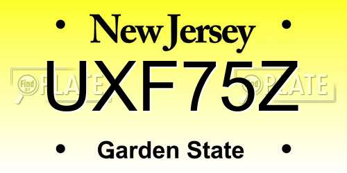 UXF75Z New Jersey License Plate