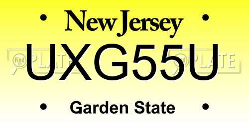 UXG55U New Jersey License Plate