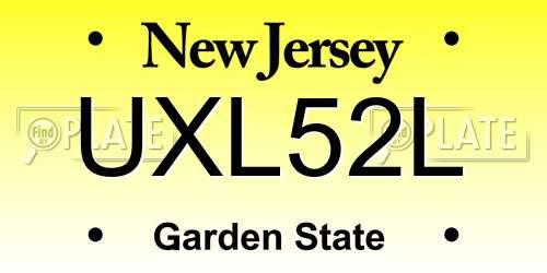 UXL52L New Jersey License Plate