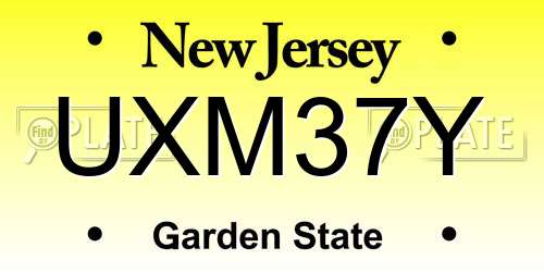 UXM37Y New Jersey License Plate