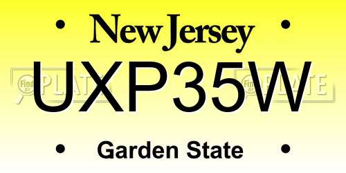 UXP35W New Jersey License Plate