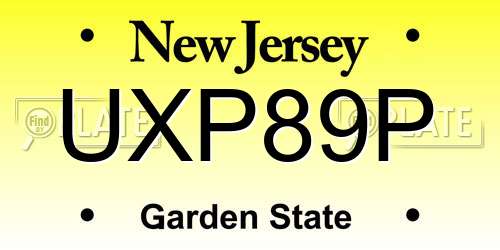 UXP89P New Jersey License Plate