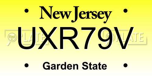 UXR79V New Jersey License Plate