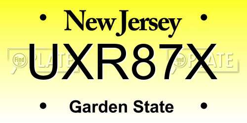 UXR87X New Jersey License Plate