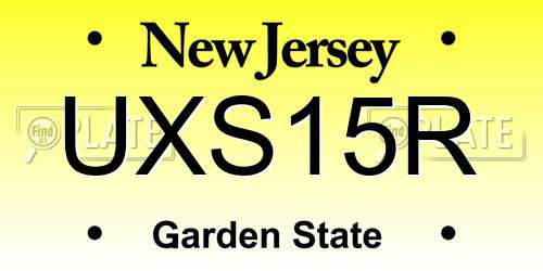 UXS15R New Jersey License Plate