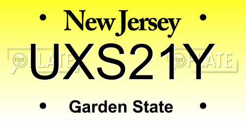 UXS21Y New Jersey License Plate