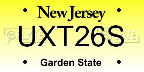 UXT26S New Jersey License Plate