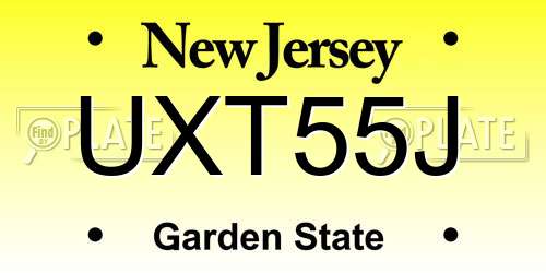 UXT55J New Jersey License Plate