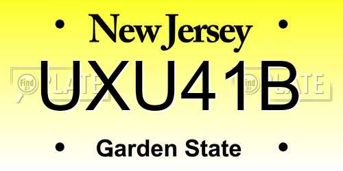 UXU41B New Jersey License Plate