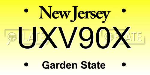 UXV90X New Jersey License Plate