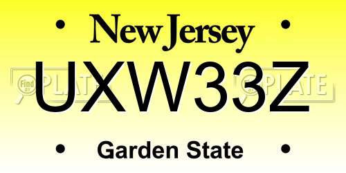 UXW33Z New Jersey License Plate