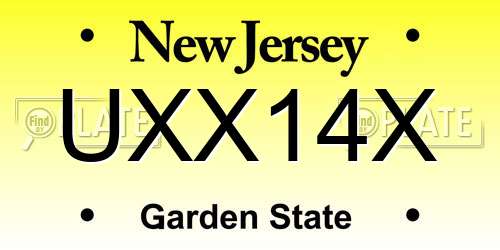 UXX14X New Jersey License Plate
