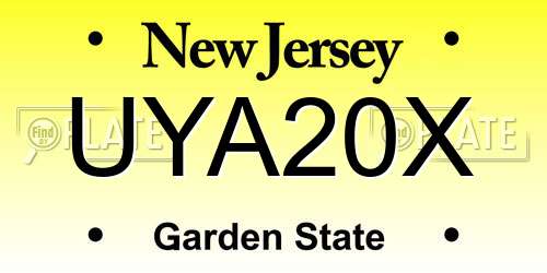 UYA20X New Jersey License Plate