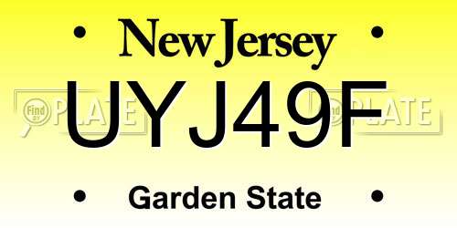 UYJ49F New Jersey License Plate