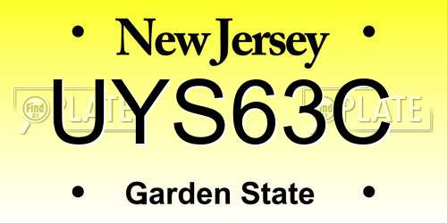 UYS63C New Jersey License Plate