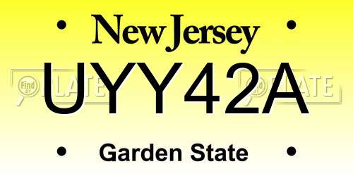 UYY42A New Jersey License Plate