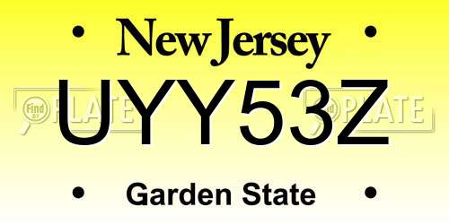 UYY53Z New Jersey License Plate