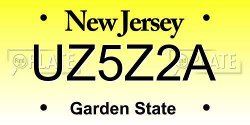 UZ5Z2A New Jersey License Plate