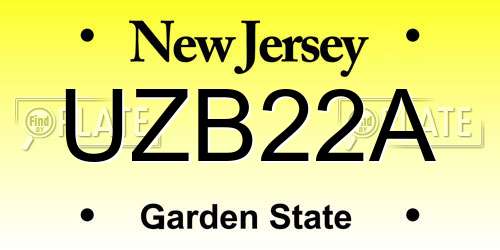 UZB22A New Jersey License Plate