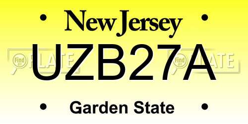 UZB27A New Jersey License Plate