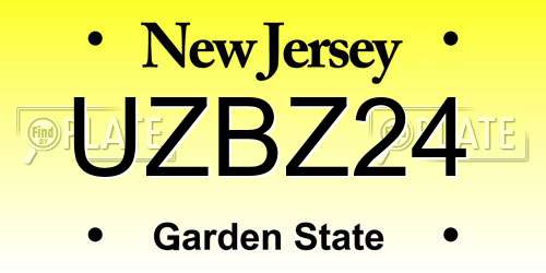 UZBZ24 New Jersey License Plate