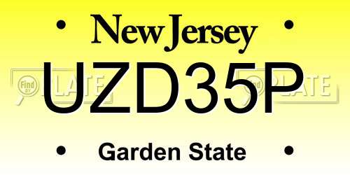 UZD35P New Jersey License Plate