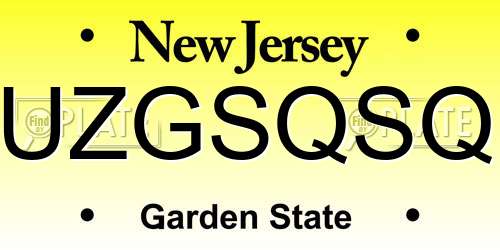 UZGSQSQ New Jersey License Plate