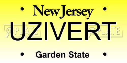 UZIVERT New Jersey License Plate