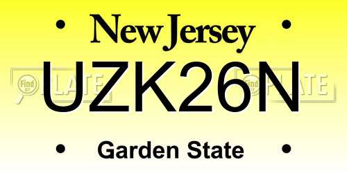 UZK26N New Jersey License Plate