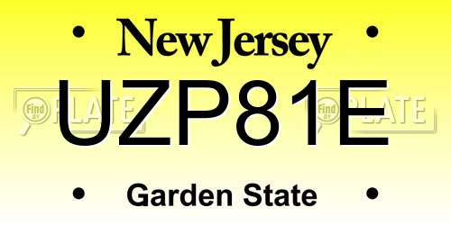 UZP81E New Jersey License Plate
