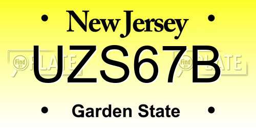 UZS67B New Jersey License Plate