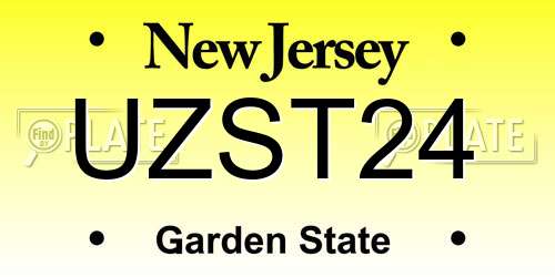 UZST24 New Jersey License Plate