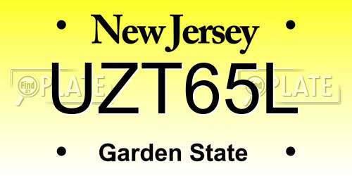 UZT65L New Jersey License Plate