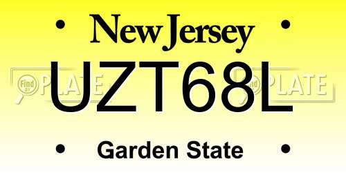 UZT68L New Jersey License Plate