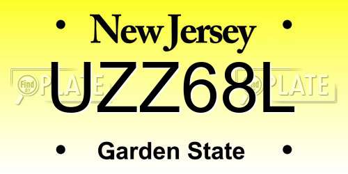 UZZ68L New Jersey License Plate