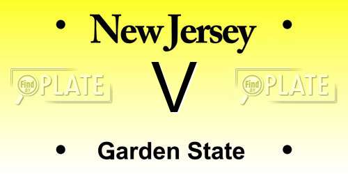 V New Jersey License Plate