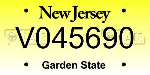 V045690 New Jersey License Plate