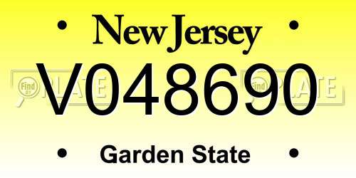 V048690 New Jersey License Plate