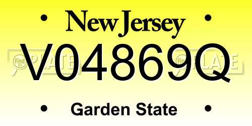 V04869Q New Jersey License Plate