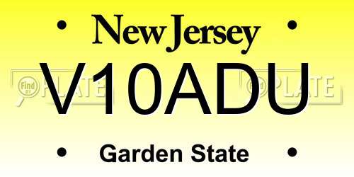 V10ADU New Jersey License Plate