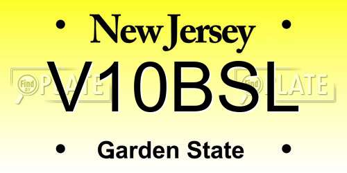 V10BSL New Jersey License Plate
