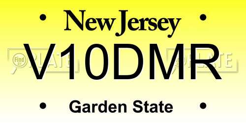 V10DMR New Jersey License Plate