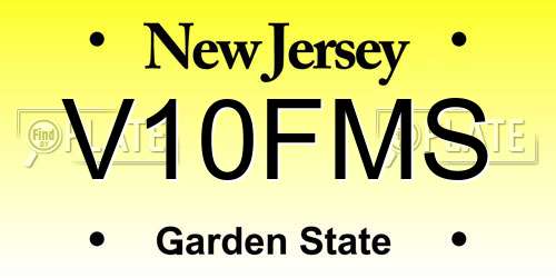 V10FMS New Jersey License Plate