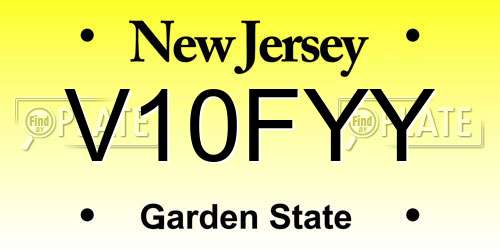 V10FYY New Jersey License Plate
