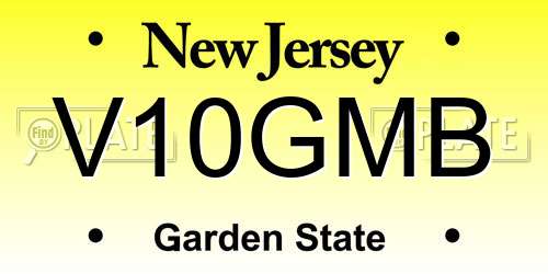 V10GMB New Jersey License Plate