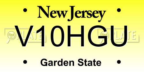 V10HGU New Jersey License Plate